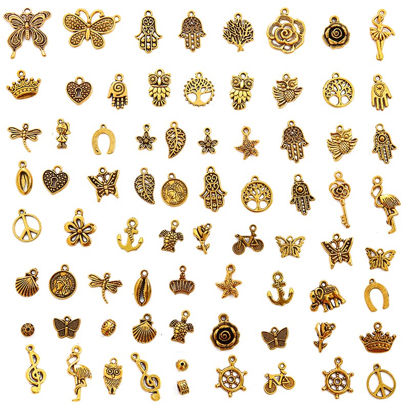 Bộ 10 mặt dây chuyền hình chú chim chất liệu kim loại phong cách vintage dành cho làm trang sức DIY