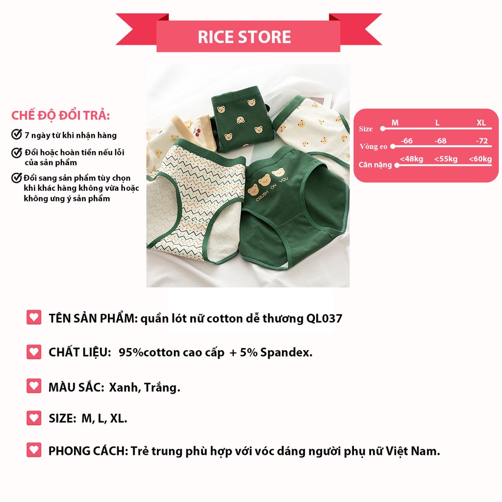 quần lót nữ cotton cạp to mềm mại KIMCHIBIKINI Quần nót silit chip nhỏ nữ mặc bên trong hình dễ Thương QL037