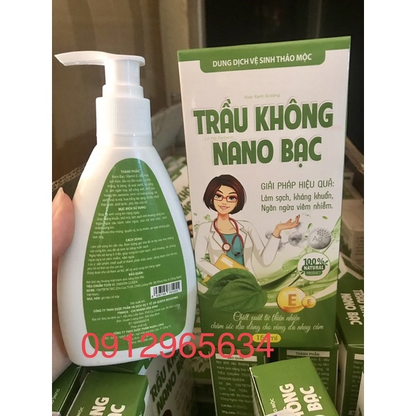 Trầu không Nano bạc dung dịch vệ sunh thảo dược tự nhiên giúp kháng khuẩn, làm sạch, ngăn nấm ngứa, dịu nhẹ an toàn