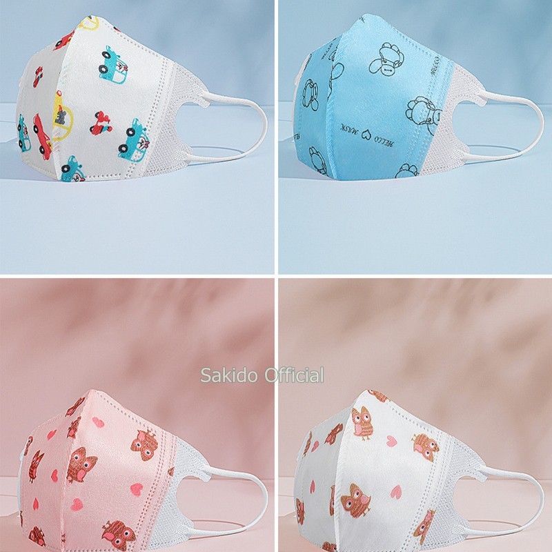 Khẩu trang 3D 4 lớp cho bé sơ sinh đến 12 tuổi 3D, kháng khuẩn chống nước set 5 chiếc SAKIDO | BigBuy360 - bigbuy360.vn