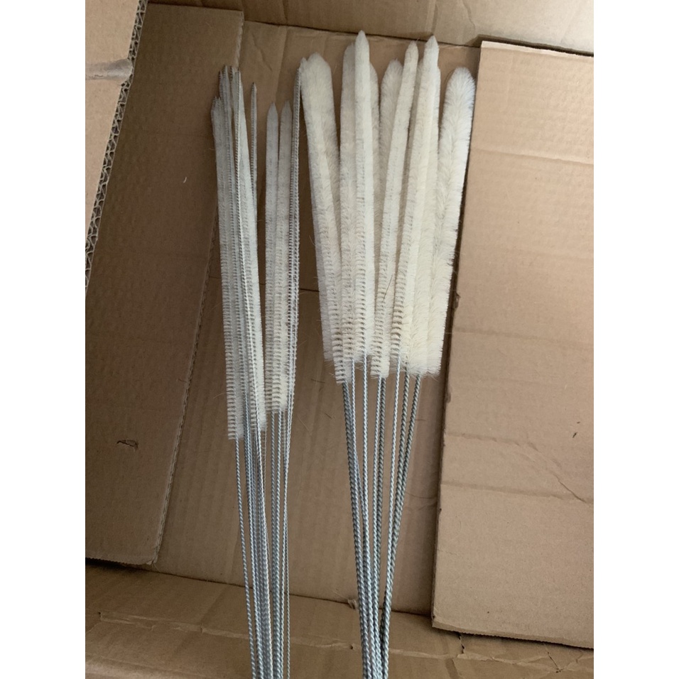 Chổi rửa ống dẫn loại nhỏ, tio, dây silicon, pipet, buret thí nghiệm
