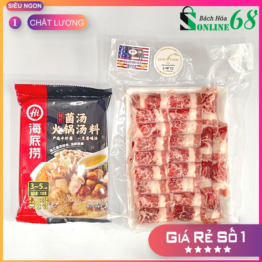 [LẨU BÒ] THỊT BÒ BA CHỈ + CỐT LẨU NẤM HAIDILAO | BigBuy360 - bigbuy360.vn