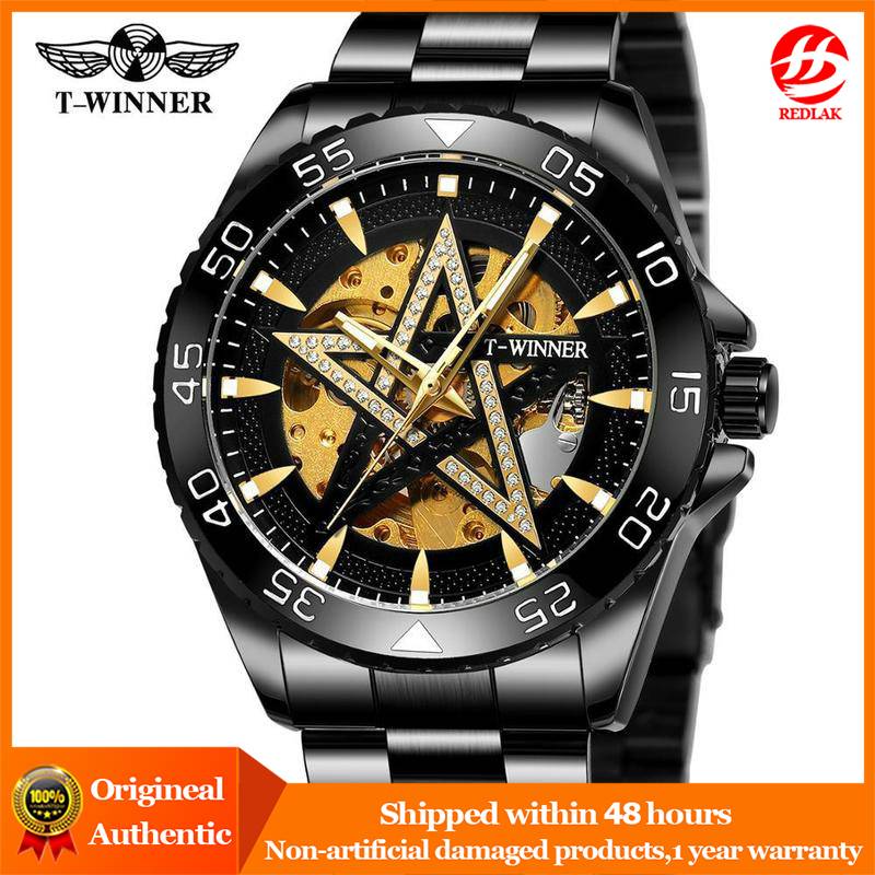 Sẵn sàng Stock 2020 Người chiến thắng Mens Kinh doanh Dây đeo bằng thép không gỉ chính hãng Mens Watch Thương hiệu hàng đầu Luxury Auotmatic Đồng hồ Jam Tangan Lelaki