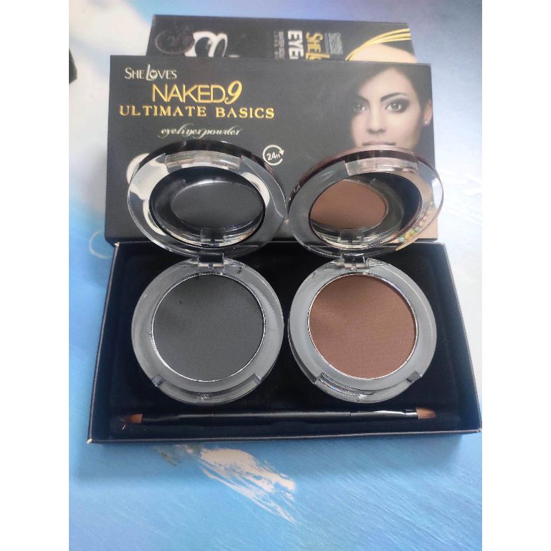 Bộ phấn kẻ mắt mày 2 màu kèm cọ và gương lâu trôi không thấm nước | BigBuy360 - bigbuy360.vn