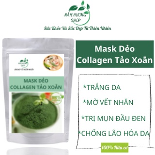 100gr bột mặt nạ dẻo collagen tảo xoắn - handmade
