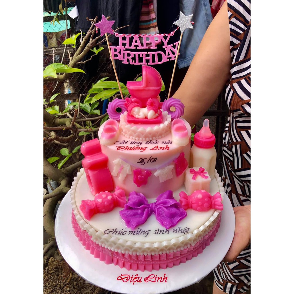 Khuôn silicon hình Bình bú, Xe nôi, Bàn chân...em bé đổ tạo hình cho bánh rau câu 3D, 4D