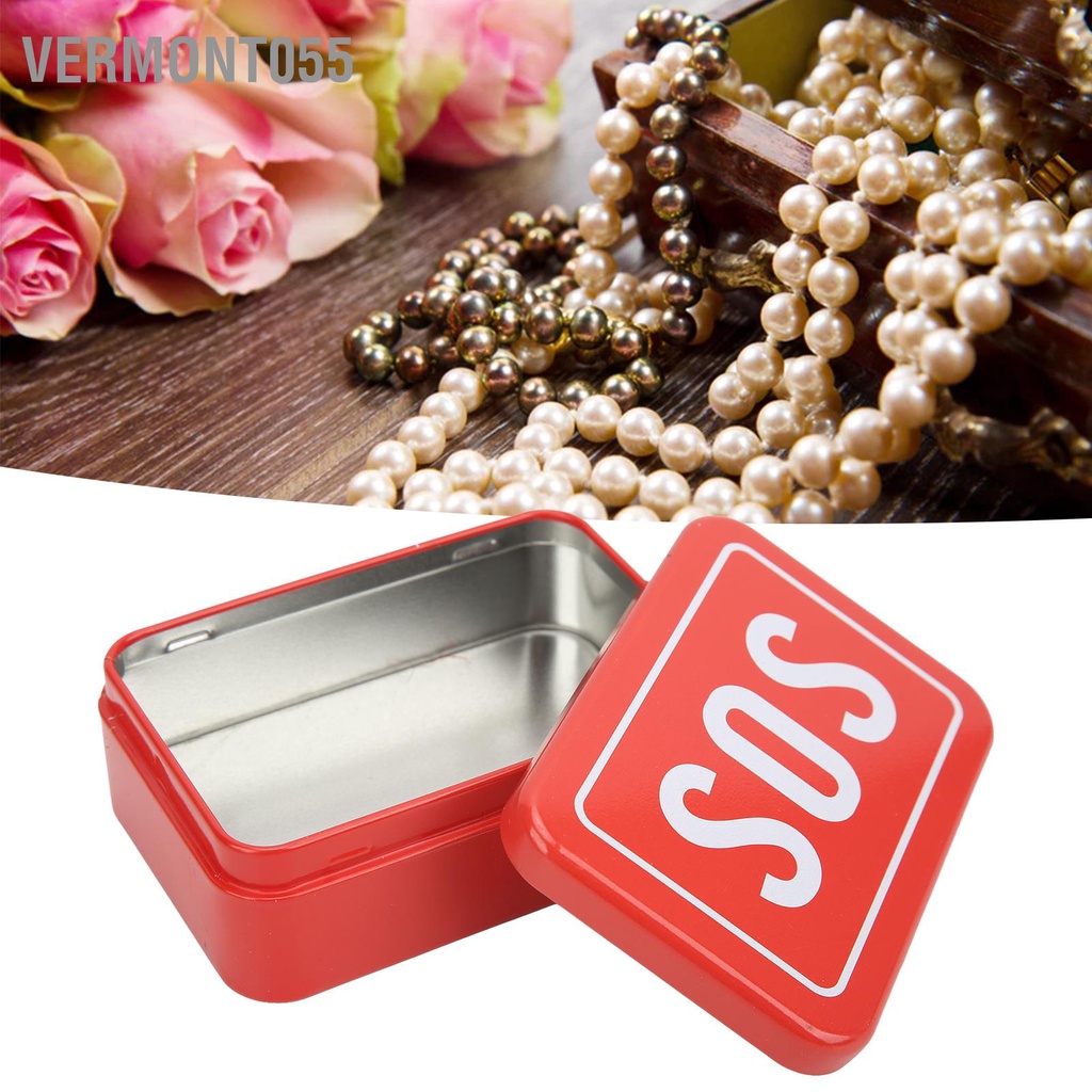 Vermont055 Hộp sắt sinh tồn mini SOS đựng đồ tại hiện trường di động Bộ lưu trữ dụng cụ khẩn cấp cho cắm trại ngoài trời
