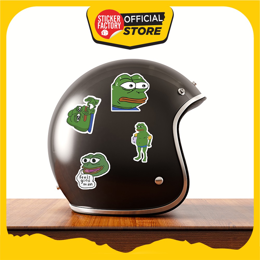 Hộp set 30 sticker decal hình dán nón bảo hiểm , laptop, xe máy, ô tô STICKER FACTORY - Pepe Frog