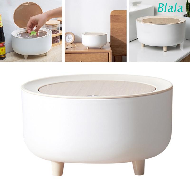 Thùng Rác Mini Có Nắp Ấn Bằng Nhựa Phong Cách Bắc Âu