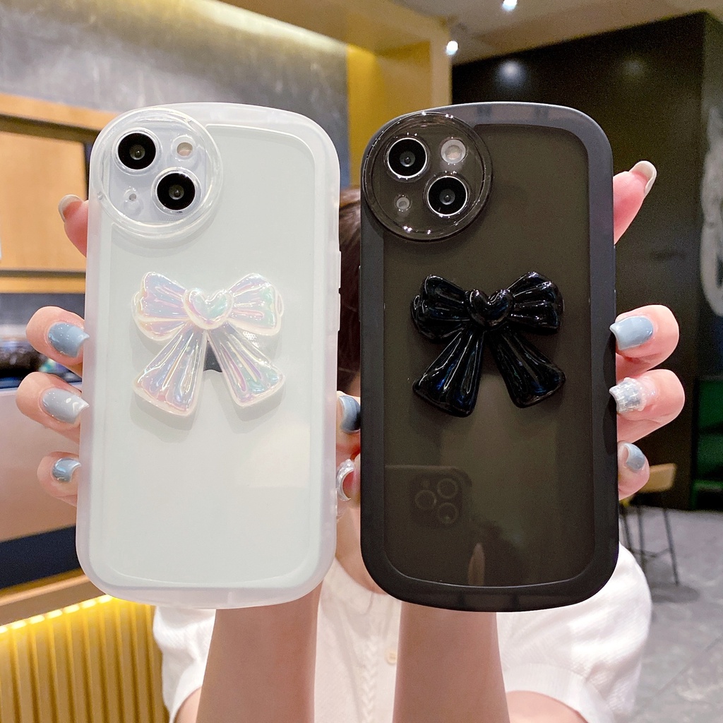 Casing Huawei Nova 10 Pro 9 SE Y90 Y70 Cute Candy Laser Bow Fine Hole Oval Clear Airbag Shockproof Soft Phone Back Case Cover NKS 04