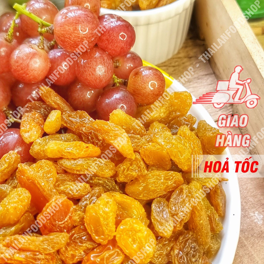 Nho Lion Mỹ Sấy Dẻo Không Đường Trái To Lon 500gr