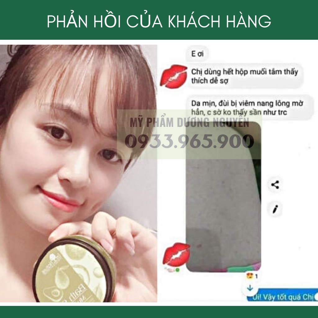 Muối Tắm Giảm Mụn Lưng - Nang Lông - Sạch Thâm Mông Và Thâm Vùng Kín Tinh Chất Muối Biển Tràm Trà 220gr