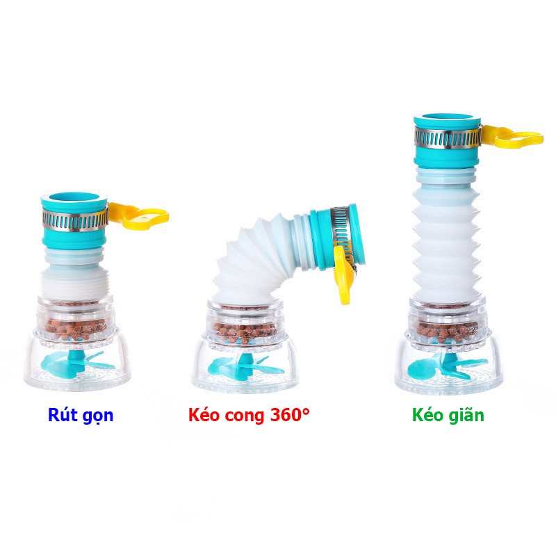 Đầu Vòi Lọc Nước Xoay 360 Độ - Đầu Lọc Gắn Vòi Nước Bồn Rửa Chén Bát