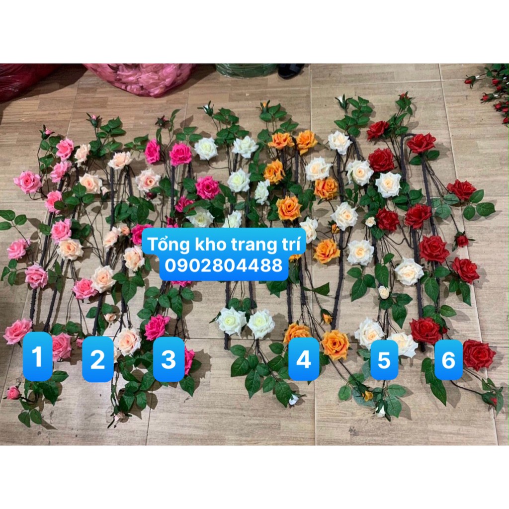 Dây hoa hồng leo trang trí cao cấp (2m)