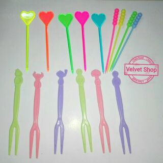 Set 2 nĩa ghim trái cây nhiều màu 🌈