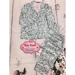 Bộ pizama beo satin lụa ( hình thật shop chụp )