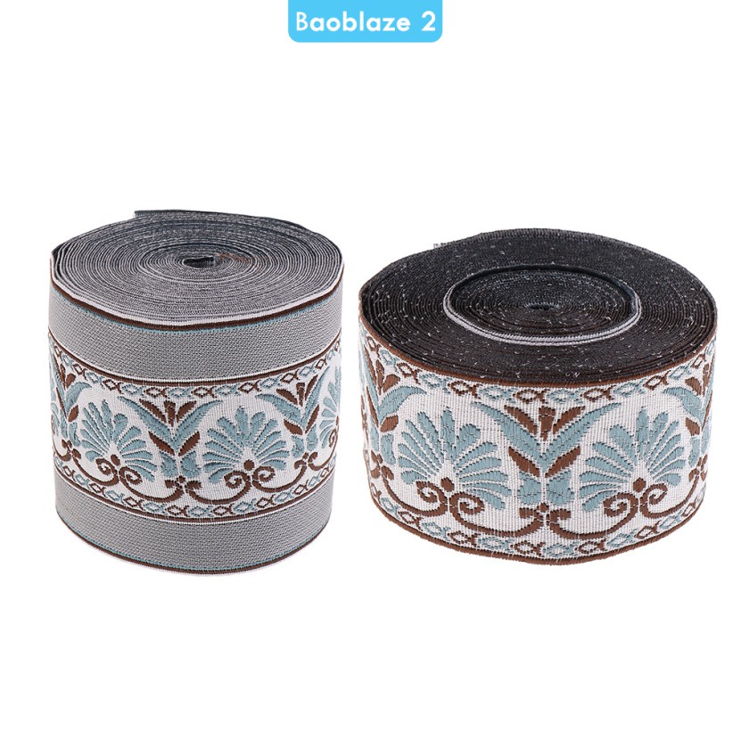 Cuộn Dây Ruy Băng Thêu Họa Tiết Phong Cách Vintage Độc Đáo 3.5cm (Baoblaze2)