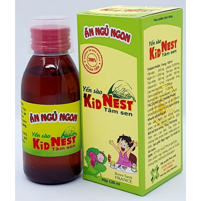 SIRO YẾN SÀO KID NEST TÂM SEN - SIRO ĂN NGỦ NGON GOD HEALTH 120ML VÀ 150ML
