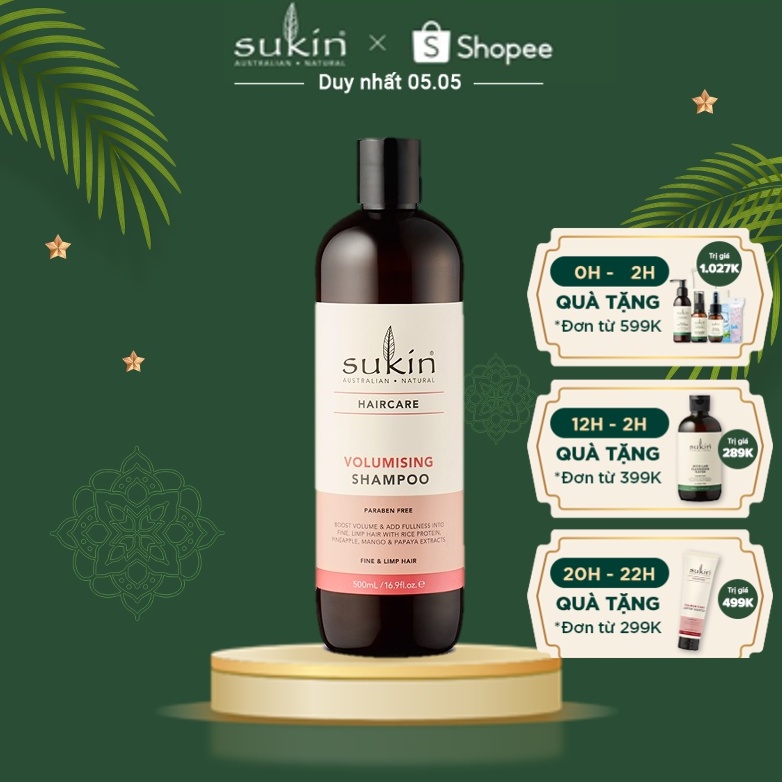 Dầu Gội Làm Phồng Tóc Sukin Haircare Volumising Shampoo 500ml