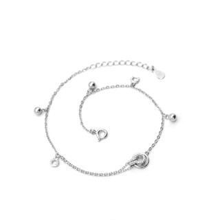 Lắc Chân Bạc Blue Peach Circle Double LC237