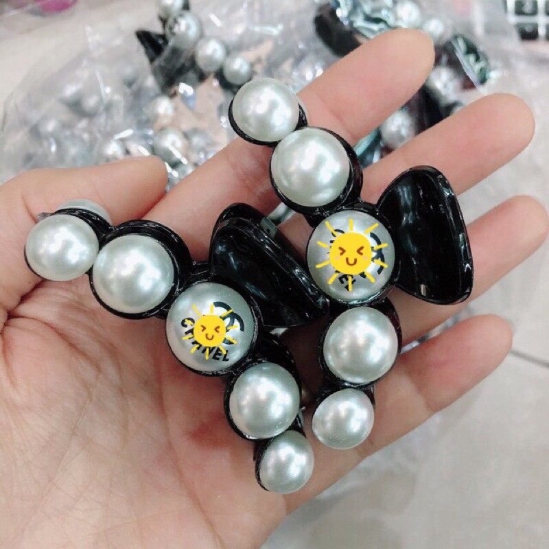 ♥️cặp tóc đính hạt ngọc in chữ(CTHHH,4.B0)