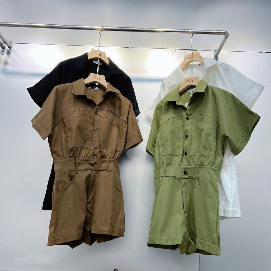 Đầm Sơ Mi Nữ Liền Quần Gập Gấu Kiểu Dáng Jump Cá Tính