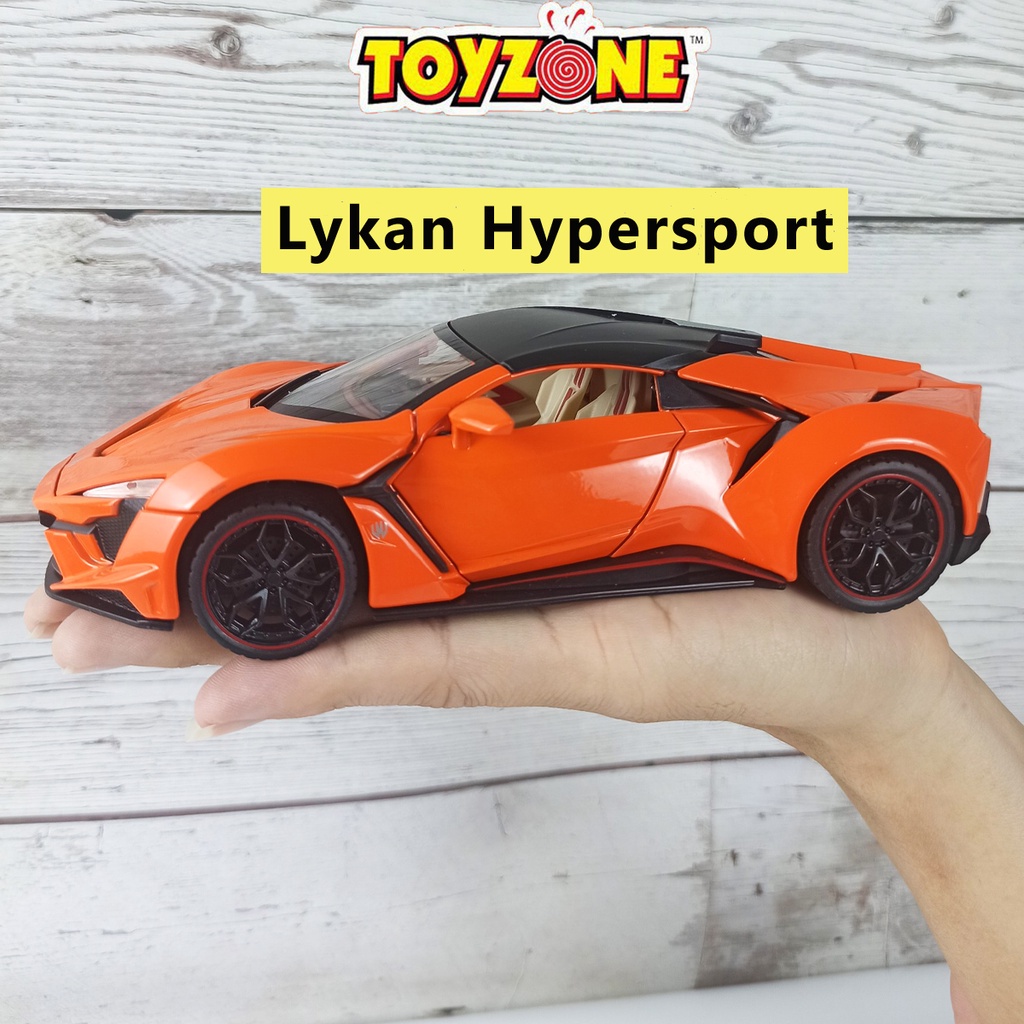 Mô hình tĩnh siêu xe Lykan Hypersport tỉ lệ 1:24 chất liệu hợp kim, làm quà, trang trí cực chất