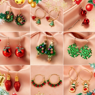 Khuyên Tai Hình Ông Già Noel / Người Tuyết / Chuông Đơn Giản Sáng Tạo