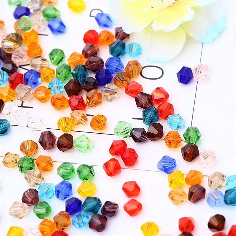 Bộ 100 Hạt Pha Lê Lấp Lánh 4mm Dùng Làm Trang Sức Thủ Công
