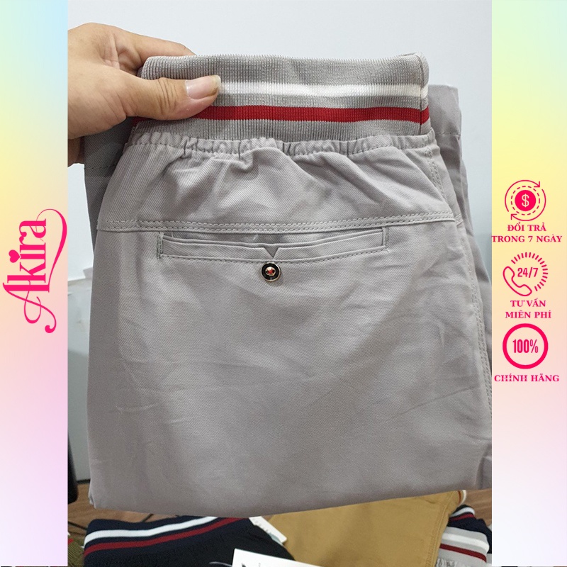 Quần short kaki nam lưng thun vải co giãn bền màu có dây rút thiết trẻ trung và sành điệu Akira