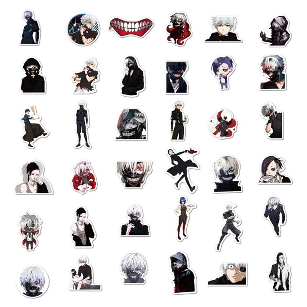 Set 10/25/50 miếng dán pvc chống thấm nước trang trí điện thoại/hành lý/laptop/ván trượt hình anime Tokyo Ghoul