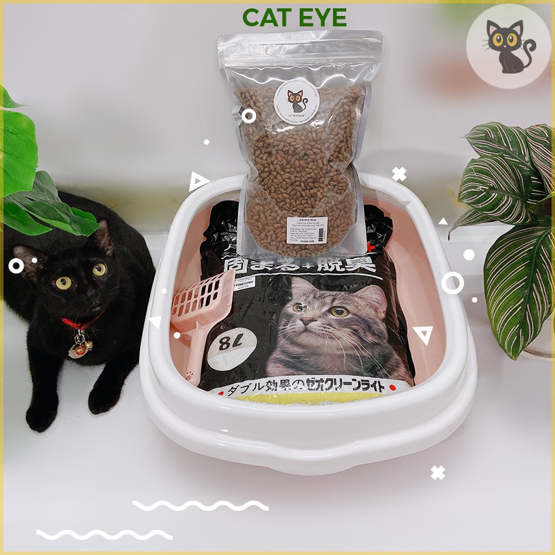 Combo cát Nhật bịch đen 8L + 1kg hạt viên Cat Eye / Royal Canin Indoor + Khay vệ sinh cho mèo (kèm xẻng) luca222