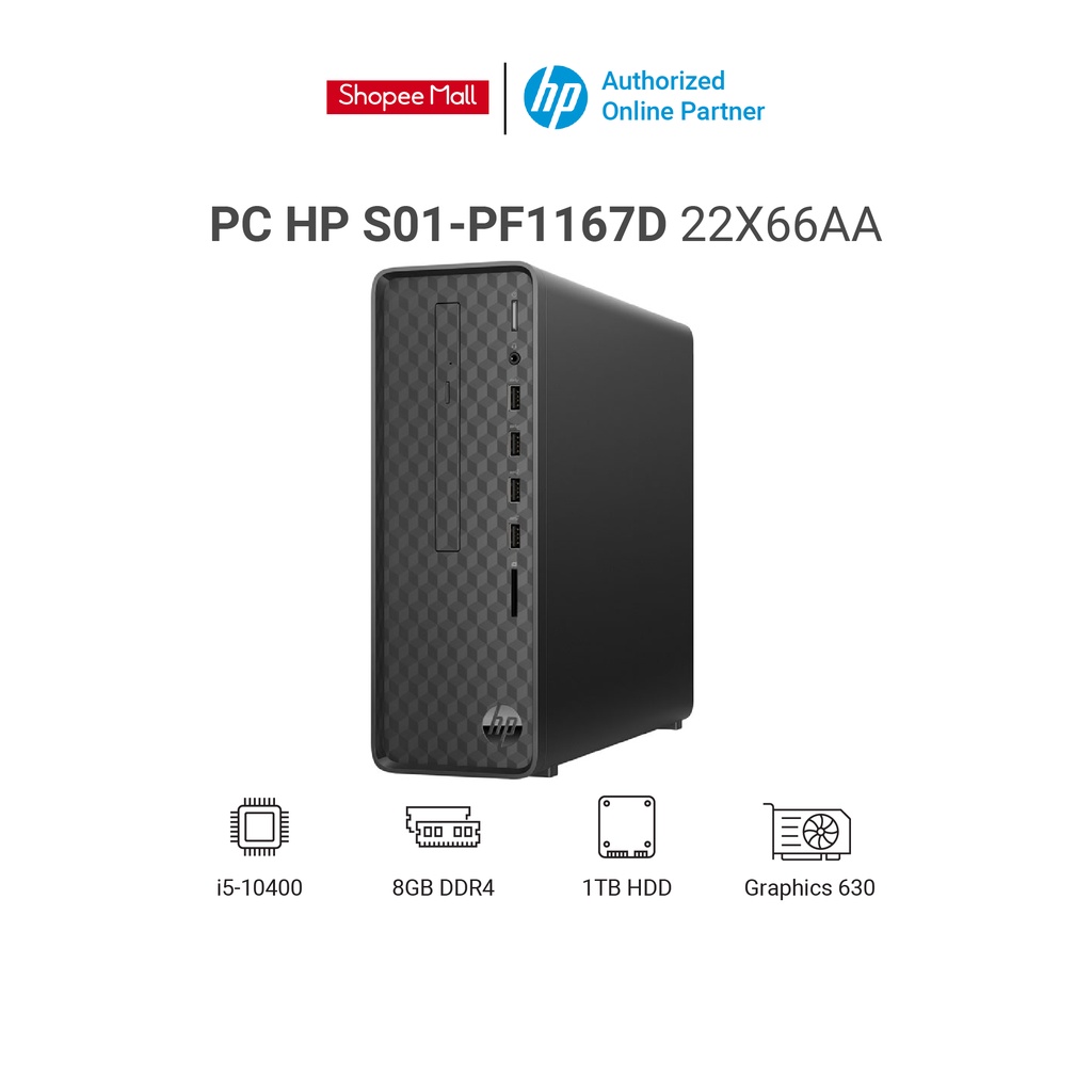 PC HP S01-pF1167d (22X66AA) i5-10400 | 8GB RAM | 1TB HDD | DVDRW | WL+BT | K+M