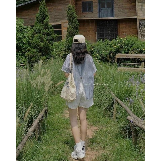 ‼️‼️set sơ mi sọc 1 túi + quần sọt nẹp li