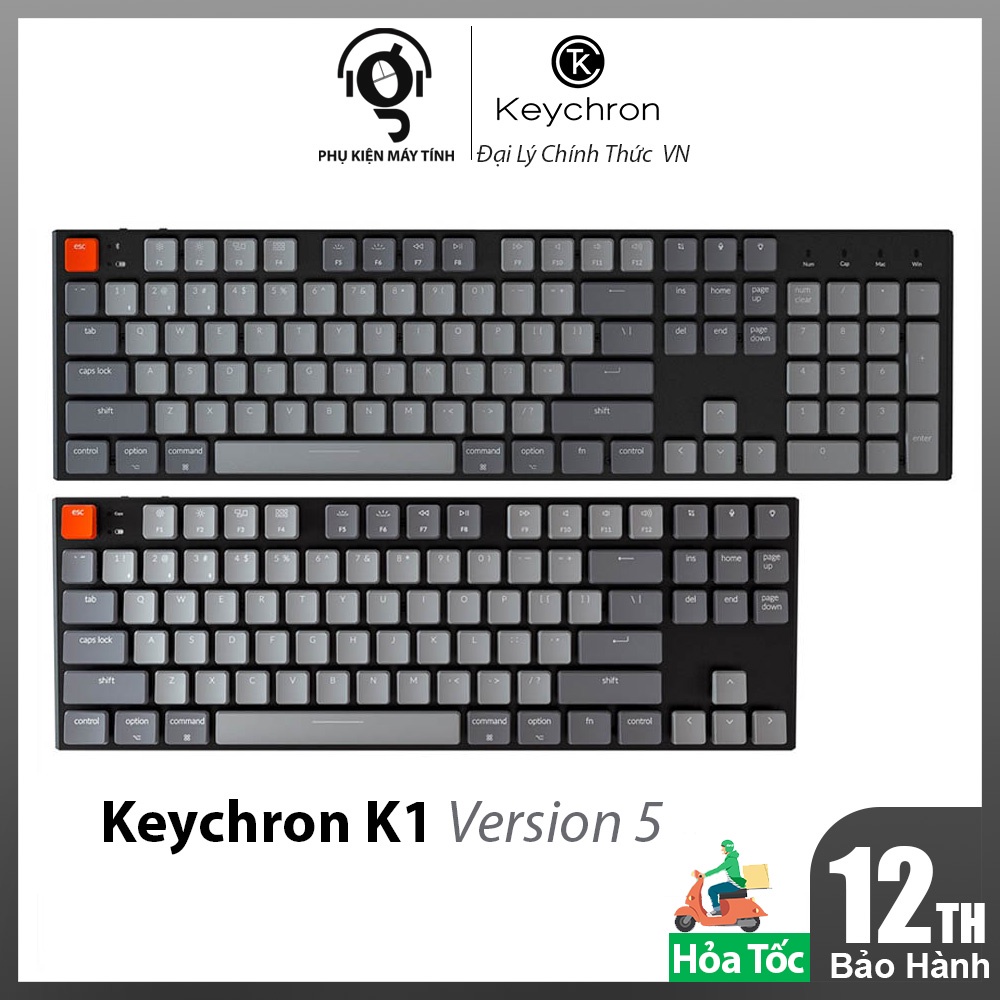 Bàn Phím Cơ Không Dây Keychron K1 87/104 key