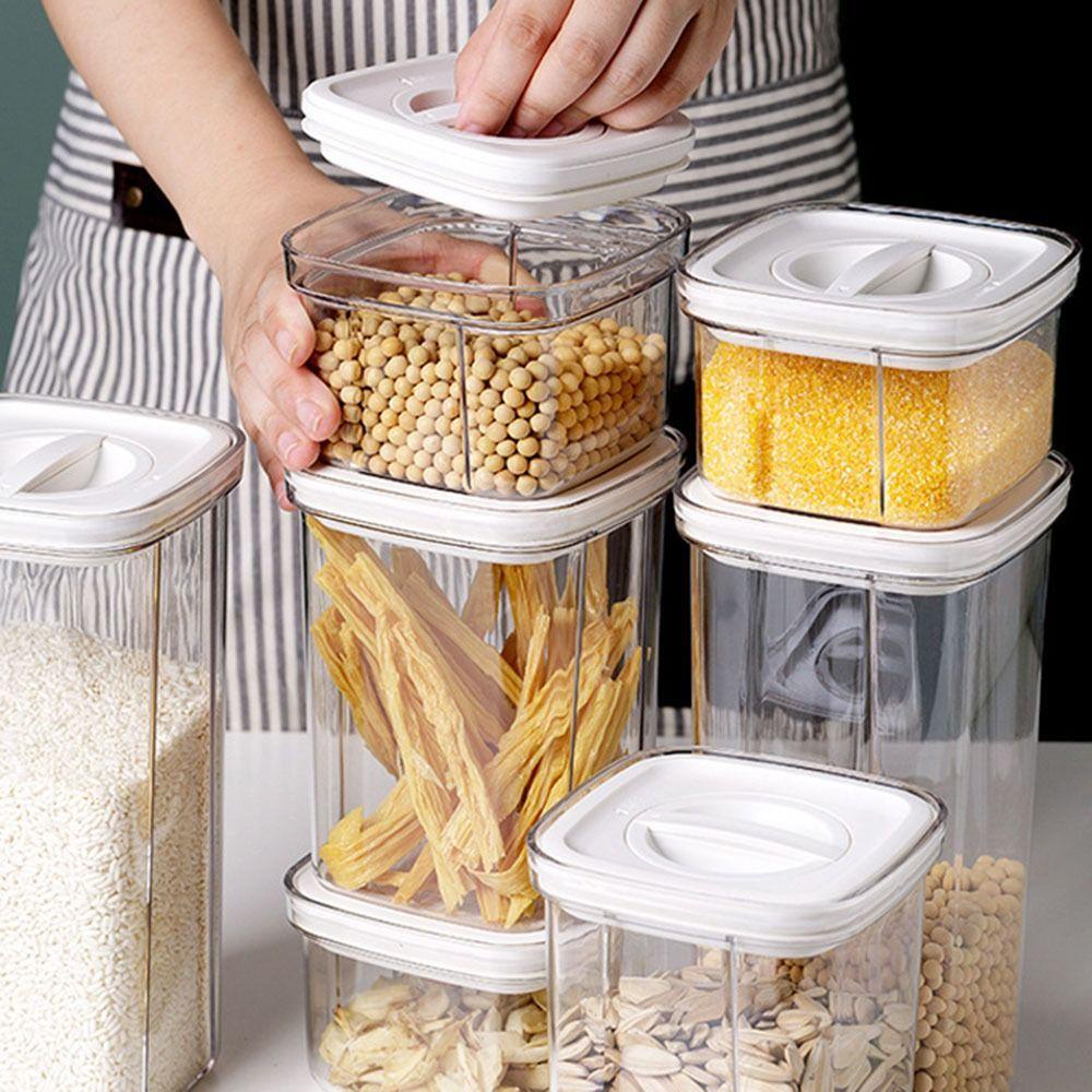 Hũ Đựng Gia Vị Hình Vuông Trong Suốt Có Nắp Đậy Tiện Dụng