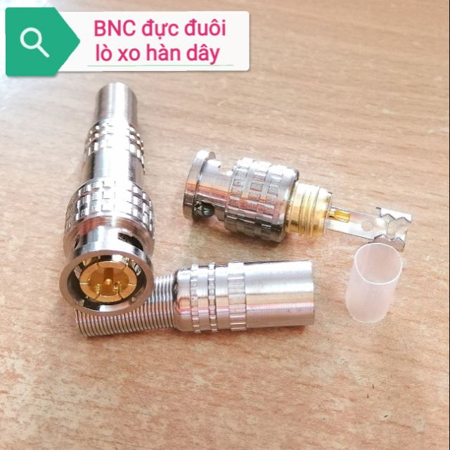Đầu BNC đực hàn dây, vặn vít đuôi lò xo
