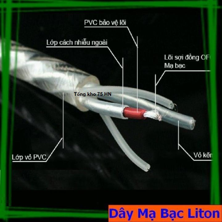 1m mét Dây loa LITON USA mạ bạc hàng cao cấp