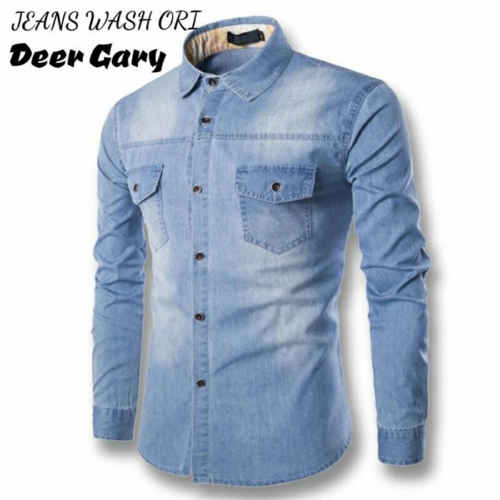 Mới Nhất Trong 2022 Áo Sơ Mi Jean Tay Dài, Có Viền Chất Liệu Vải Denim Cao Cấp Dành Cho Nam 2022