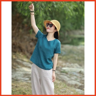 Set Đồ Nữ Tối Giản Chất Liệu Vải Linen Không Nhăn Thoáng Mát Thấm Mồ Hôi Tốt