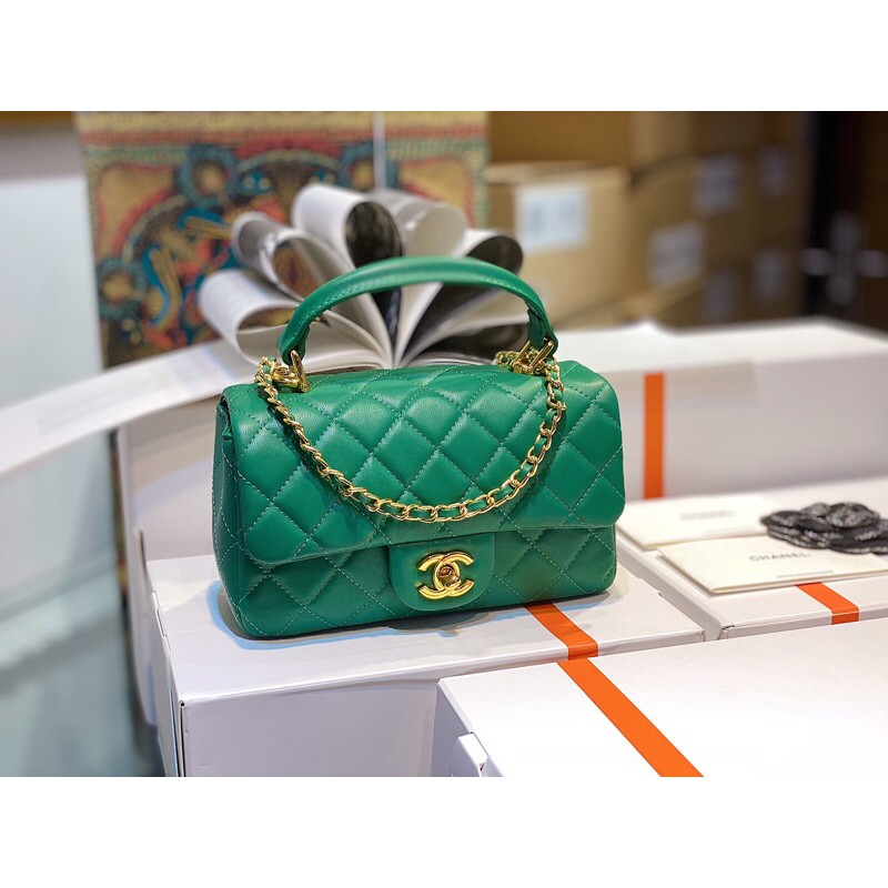 ⚜️ CHA-NEL MINI FLAP BAG WITH TOP HANDLE SP