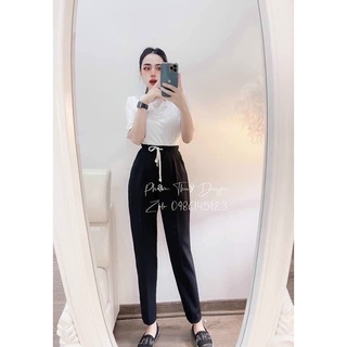 Quần baggy vải cạp chun chất ruby B90