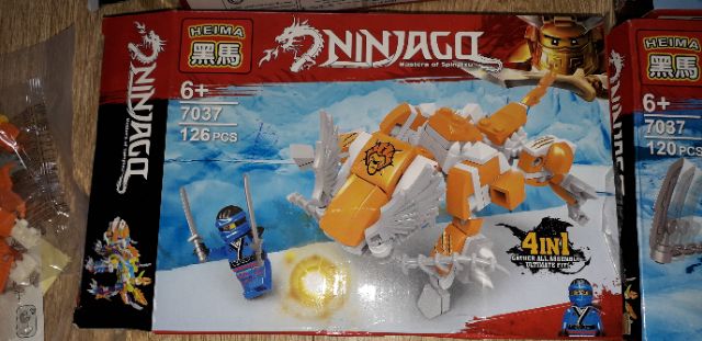 Lắp ráp Lego Ninjago Linh Thú kết hợp Thành rồng 7037