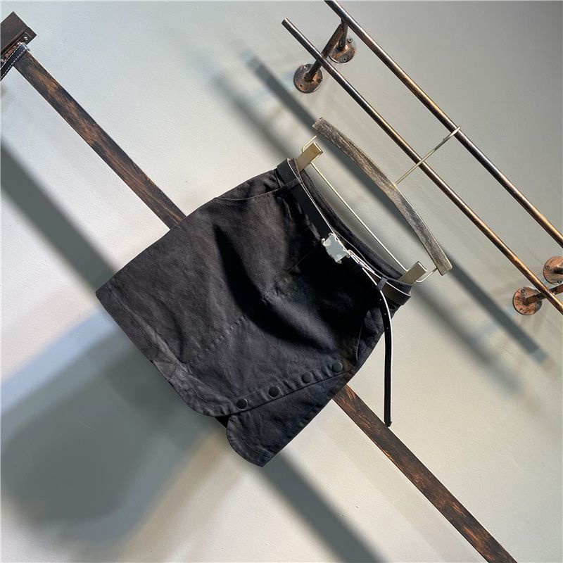 Jiashucheng Chân Váy Ngắn Lưng Cao Màu Trơn Cài Nút Thời Trang Mùa Hè Hàng Mới Đơn Giản Dễ Phối Đồ Dành Cho Bạn Nữ