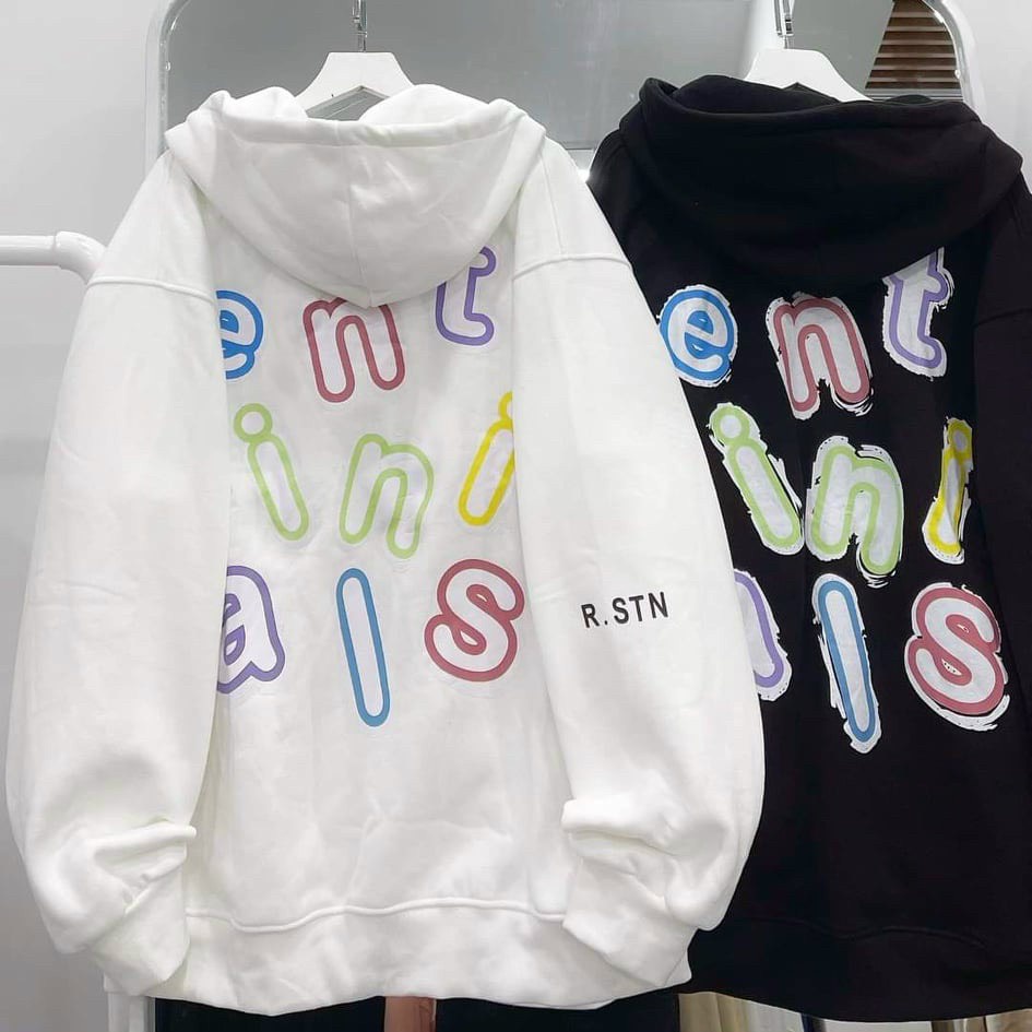 Áo Khoác Nỉ Ngoại Có Nón Dây Rút Form Unisex Họa Tiết ANT
