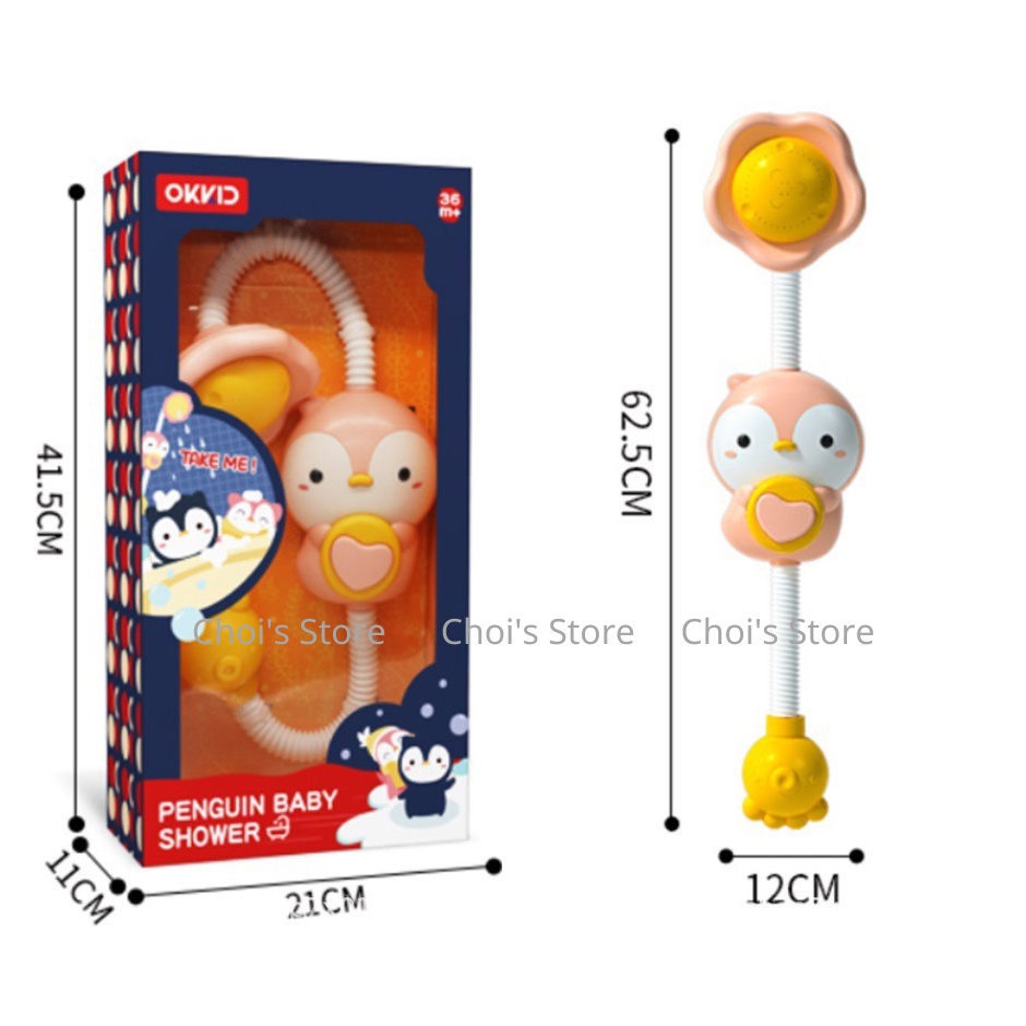 Vòi sen tự động chim cú mèo, hà mã ( chạy bằng pin), đồ chơi nhà tắm