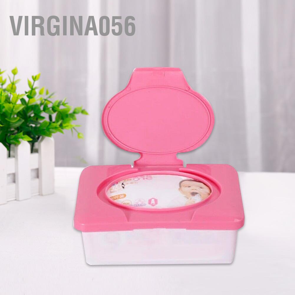 Hộp Nhựa Đựng Khăn Giấy Ướt Có Nắp Tiện Dụng Virgina056