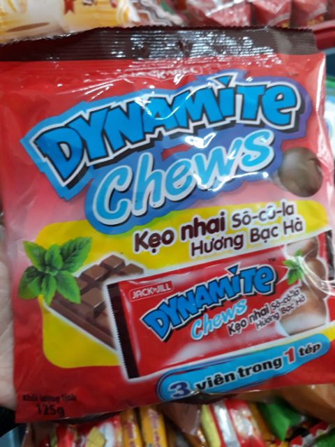 Kẹo Socola Bạc Hà The Mát Dynamite Chews gói 120g