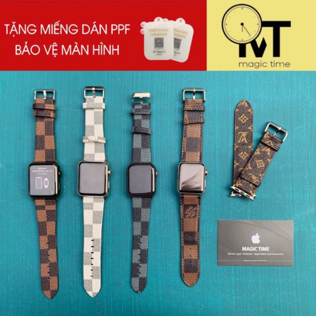 [TẶNG PPF BẢO VỆ MÀN HÌNH] Dây Da LV Dành Cho Apple Watch