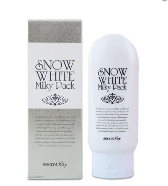 Kem ủ trắng mặt và body secret key snow white milky pack